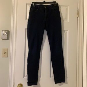 Dark blue high rise skinny jeans